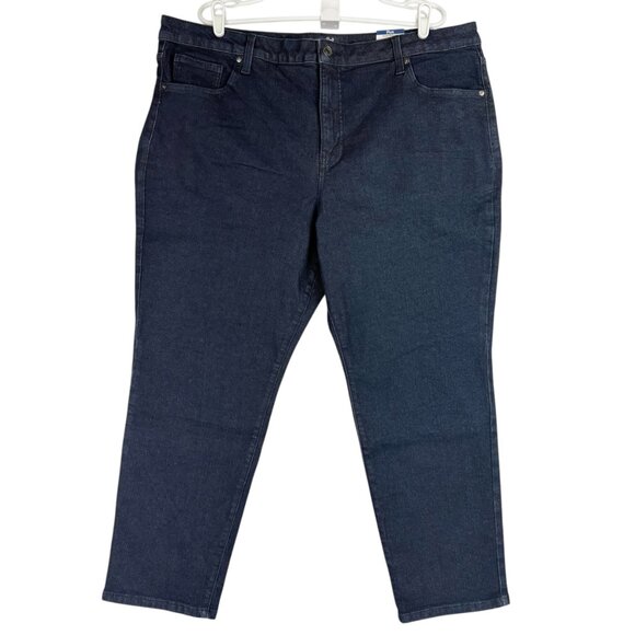 Terra & Sky Women's High Rise Straight Stretch Blue Denim Jeans Plus Sz 22WP NWT - Picture 1 of 11